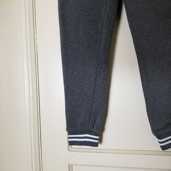 J & K S gray sweatpants jogger white stripe banded ankle - Picture 4 of 7